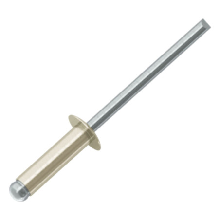 1 x Blindniete Aluminio Vástago acero 3,4 x 7 Standard-Rundkopf Weiß