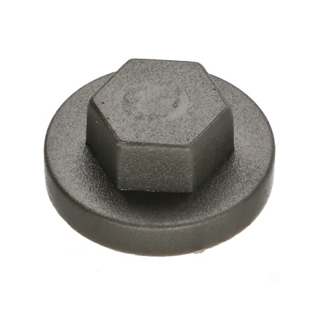 1 x Kappe Sechskantkopf Polyethylen RAL7022 umbragrau für Bohrschrauben oder Blechschrauben Ø 6.3