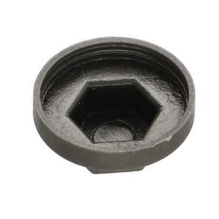 1 x Kappe Sechskantkopf Polyethylen RAL7022 umbragrau für Bohrschrauben oder Blechschrauben Ø 6.3