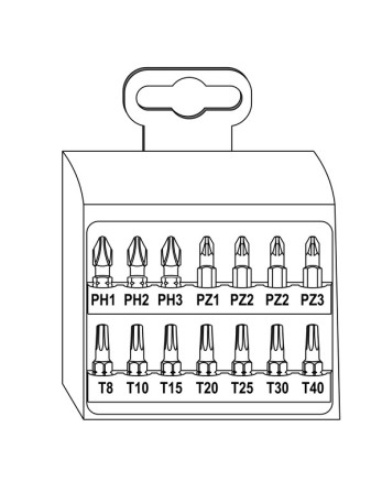 1 x Set mit 14 Biteinsatz Phillips Pozi TX + 1...