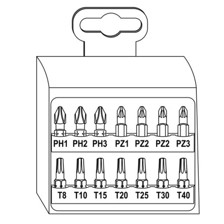 1 x Set mit 14 Biteinsatz Phillips Pozi TX + 1 Tor Biteinsatz
