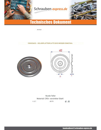 1 x BROSCHÜRE ZEICHEN ISOLIEREND 8x70 Verzinkt