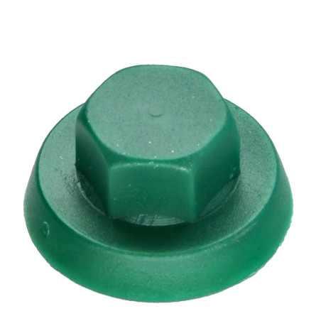 1 x Kappe Sechskantkopf Polyethylen RAL6028 für Bohrschrauben oder Blechschrauben Ø 6.3