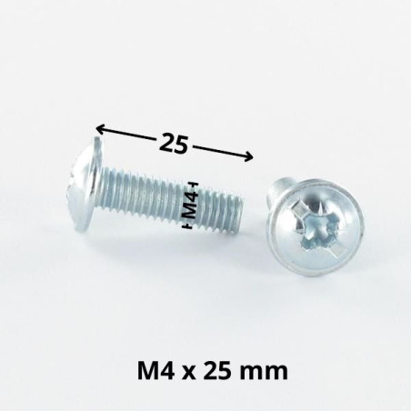 1 x Schraube Flachrundkopfschraube POZI und gespalten M4x25 Verzinkt