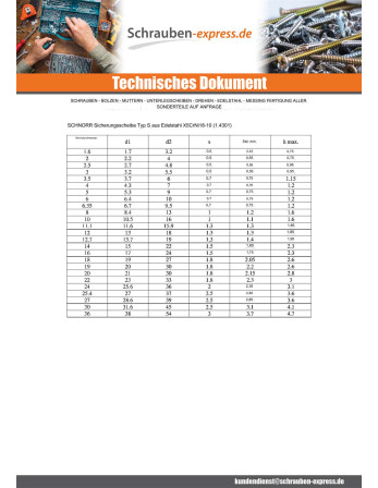 1 x Scheiben/Unterlegscheibe SCHNORR M4...