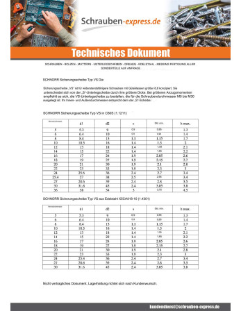1 x Scheiben/Unterlegscheibe SCHNORR M4...
