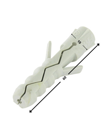 1 x Dübel Nylon 10x60 Ohne Kreuzschlitz