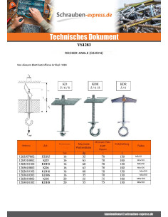Kippdübel Fischer M6x100 Verzinkt KDR6 2