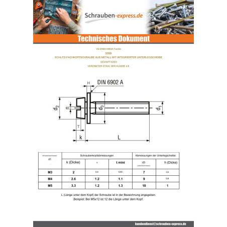 1 x Metallschrauben Zylindrischer Flachkopf Gespalten Gesamtgewinde M5x16 Klasse 4.8 Mit RD IMP Verzinkt
