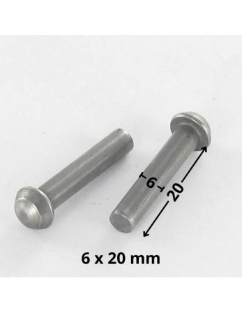 1 x Vollniet Rundkopf 6x20 Rohstahl