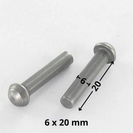 1 x Vollniet Rundkopf 6x20 Rohstahl