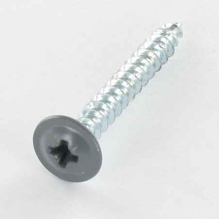 1 x Spanplattenschrauben Flachrundkopfschraube Pozi N°2 4,5 x 35 Gesamtgewinde Verzinkt RAL7012 basaltgrau