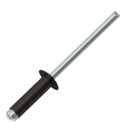 1 x Blindniete Aluminio Vástago acero 3x8 Klemmdicke 3 für 5 Standard-Rundkopf Schwarz