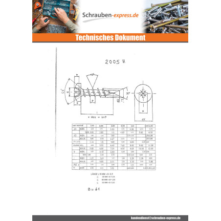 1 x Spanplattenschrauben Rundkopf Pozi N°2 3,5X17 Verzinkt