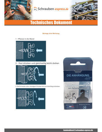 1 x Haken dekorativ Aluminium mit Befestigung...