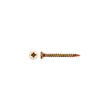 1 x Spanplattenschrauben Senkkopfschraube Pozi N°2 5X70 Gesamtgewinde cut Bohrspitze mit Typ 17 Spitze Dichromat