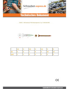 Spanplattenschrauben Senkkopfschraube Pozi N°2 5X70... 2