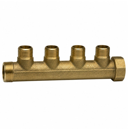 1 x Verteiler 4 Ausgänge 20x27 (3/4") Männlich weiblich Messing für Sanitärinstallationen