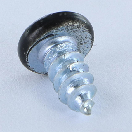 1 x Blechschraube breitem gewölbtem kopf Pozi 4,2 x 16 Verzinkt RAL9005 tiefschwarz