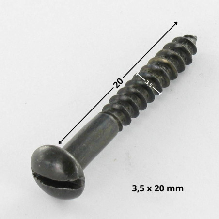 1 x Holzschraube Rundkopf Gespalten 3,5X20 Stahl schwarz verzinkt