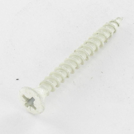 1 x Spanplattenschrauben Flacher Senkkopf Pozi N°2 4x40 Verzinkt Weißer Lack