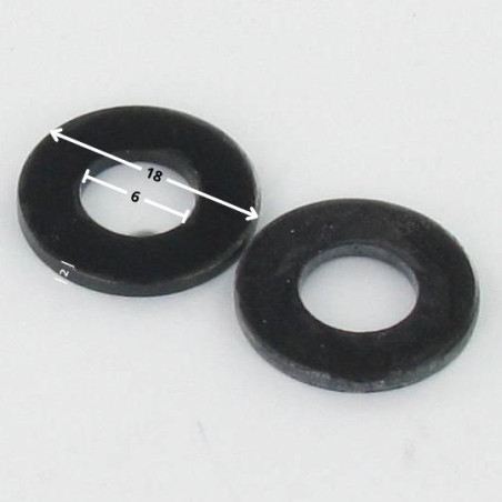 1 x Scheiben/Unterlegscheibe Flach 6x18x2 Stahl schwarz verzinkt