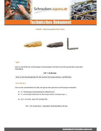 1 x Biteinsatz Industrielle Qualität 1/4" E6.3...