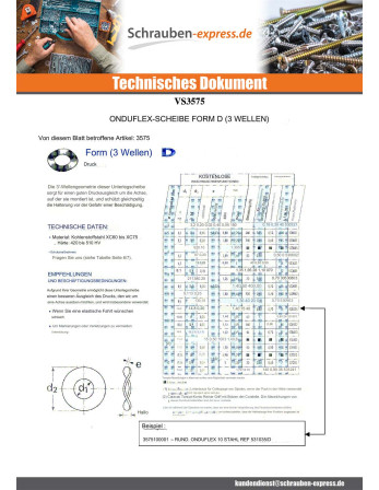 1 x Scheiben/Unterlegscheibe ONDUFLEX...
