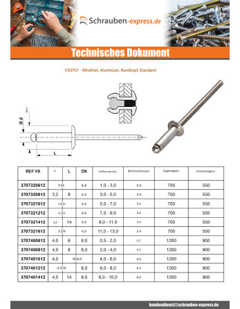 1 x "Niet 3,2 x 8 Standard-Rundkopf