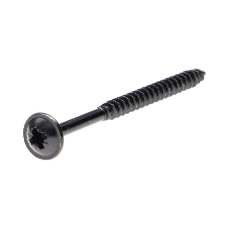 1 x Spanplattenschrauben Flachrundkopfschraube Pozi N°2 4X60 Mit Gewinde 40 Kopf-Durchmesser 9 Stahl schwarz verzinkt