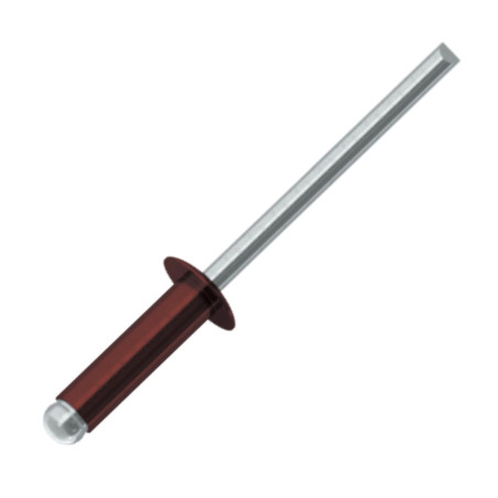 1 x Blindniete Aluminio Vástago acero 3,4X9 Standard-Rundkopf RAL3009 oxidrot