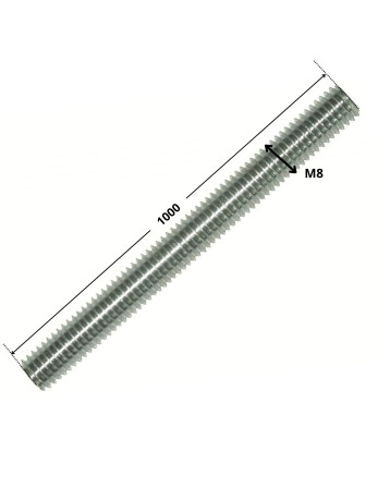 1 x Gewindestange M8 Länge 1 Meter Klasse 8.8...