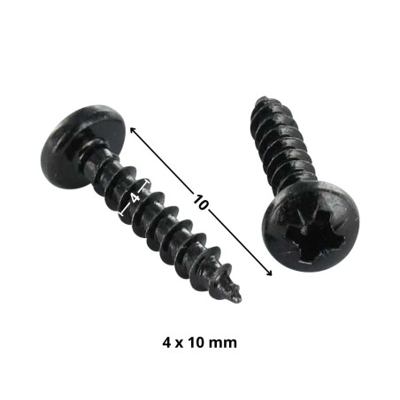 1 x Spanplattenschrauben Rundkopf Pozi N°2 4X10 Stahl schwarz verzinkt