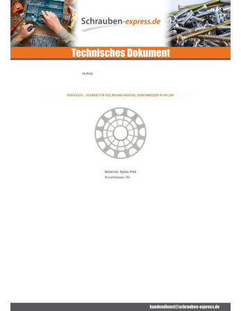 1 x SCHEIBE Für Dübel Isolierung Durchmesser 90...