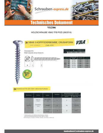 1 x Spanplattenschraube Flacher Senkkopf Pozi...