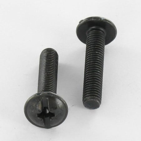 1 x Schraube Flachrundkopfschraube POZI und gespalten M5x10 Stahl schwarz verzinkt
