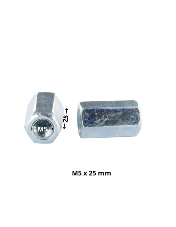 1 x Langmutter Sechskant M5x25 Schlüsselweite 8...