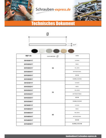 1 x Selbstklebende Abdeckkappe Durchmesser 30...