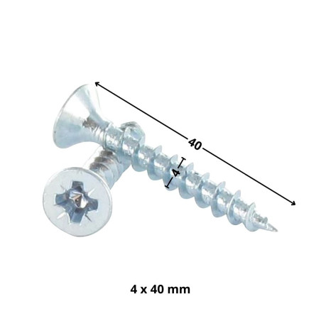 1 x Spanplattenschrauben Premium Senkkopfschraube Pozi N°2 4X40 Verzinkt