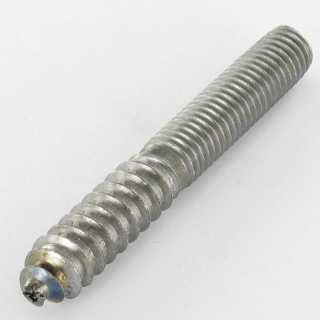 1 x Kombischraube für Fußende 10x74 33 Holzgewinde 4 Glatte Seite 37 Metallgewinde Rohstahl