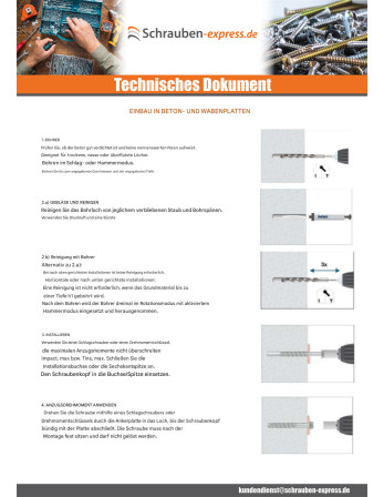 1 x Betonschraube Sechskantkopf Kreuzschlitz...