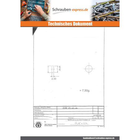 1 x Scheiben / Scheiben ohne Innenloch 23,25 x 2,33 Verzinkt