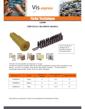 1 x Dübel STEIGEISEN 6 Nylon BEIGE RAWLPLUG