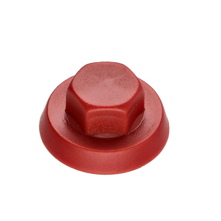 1 x Kappe Sechskantkopf Polyethylen RAL3009 oxidrot für Bohrschrauben oder Blechschrauben Ø 6.3