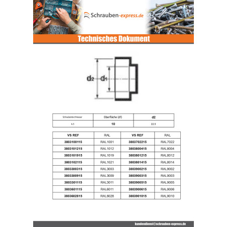 1 x Kappe Sechskantkopf Polyethylen RAL3009 oxidrot für Bohrschrauben oder Blechschrauben Ø 6.3