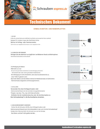 1 x Betonschraube Sechskantkopf Kreuzschlitz...