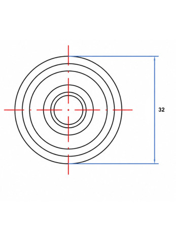 1 x Flache Rosette 32 Verzinkt