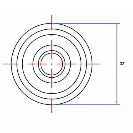 1 x Flache Rosette 32 Verzinkt