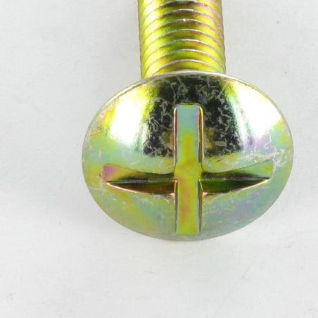 1 x Schraube Flachrundkopfschraube Gespalten In Kreuz M6X80 Dichromat