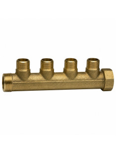 Verteiler 4 Ausgänge 26x34 (1") Männlich weiblich Messing...